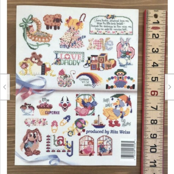 50 Cross Stitch Baby Designs #3556 American School of Needlework Book S Hawkins - Picture 2 of 3